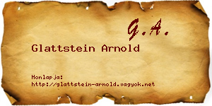 Glattstein Arnold névjegykártya